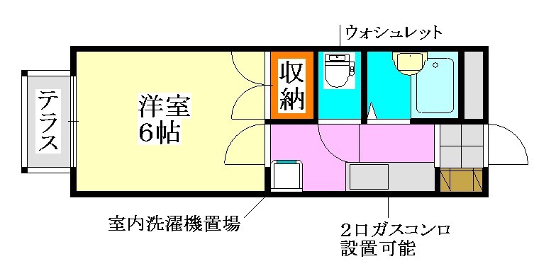 パストラルハウスＤ棟 106号室 間取り