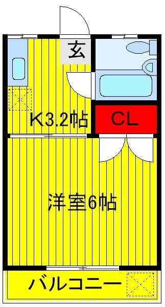 シャトン三山 202号室 間取り