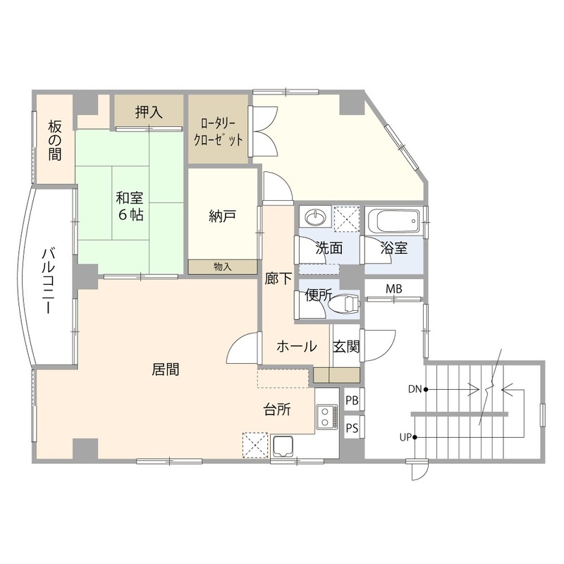 ヒルヴィレッジ・アポ（岡村ビル） 401号室 間取り
