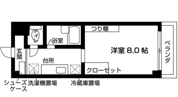 カレッジライフ習志野 203号室 間取り