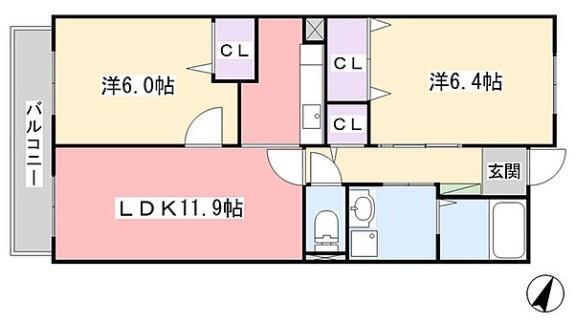 ツウィンズ２ 303号室 間取り