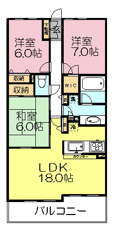 ドメイン八千代勝田台 402号室 間取り