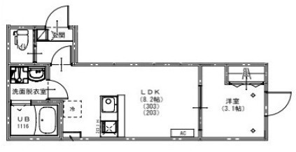 ＫＥＩＡＩ　ＲＥＳＩＤＥＮＣＥ　北習志野Ⅲ 303号室 間取り