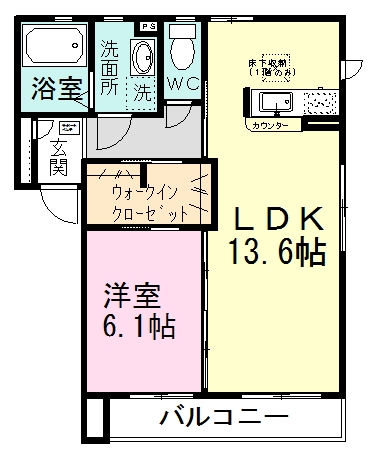 オーリーハイツ 105号室 間取り
