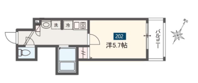 ＭＥＬＤＩＡ二和向台 202号室 間取り