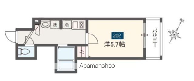 ＭＥＬＤＩＡ二和向台 202号室 間取り