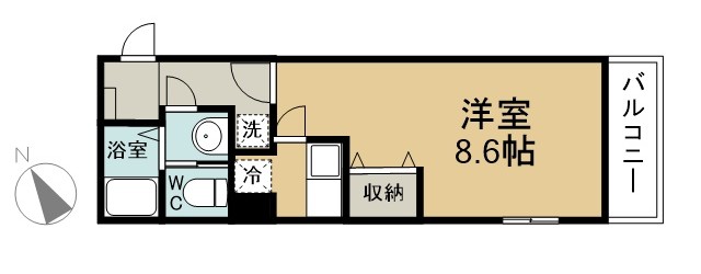 ＢｅｌｌｅＡｕｂｅ大久保 201号室 間取り
