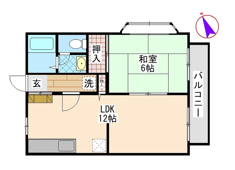 ＰＥＡＲサンビレッジ北中沢Ｂ 201号室 間取り