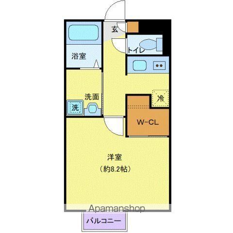 アムール　Ｌｅ　ｍｏｎｄｅ　ｖｅｒｔ 208号室 間取り