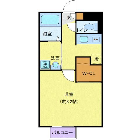 アムール　Ｌｅ　ｍｏｎｄｅ　ｖｅｒｔ 208号室 間取り