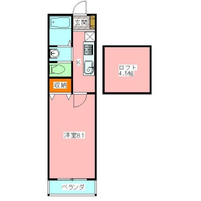 フォンテーヌ 201号室 間取り