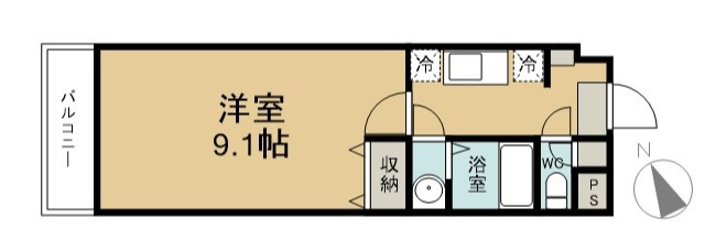 ＢｅｌｌｅＡｕｂｅ大久保 207号室 間取り
