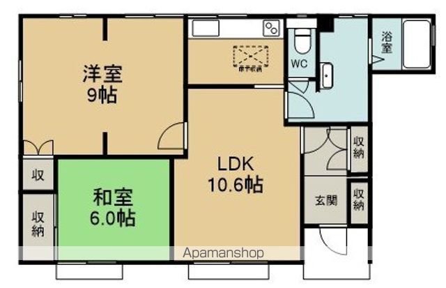 岡貸家Ｂ 101号室 間取り