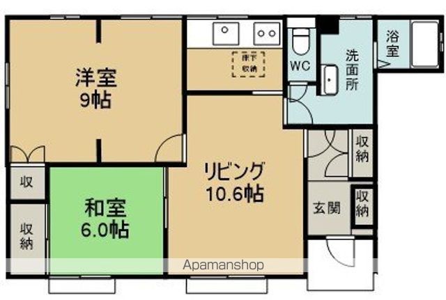 岡貸家Ｂ 101号室 間取り
