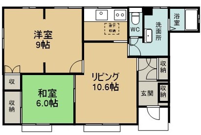 岡貸家Ｂ 101号室 間取り