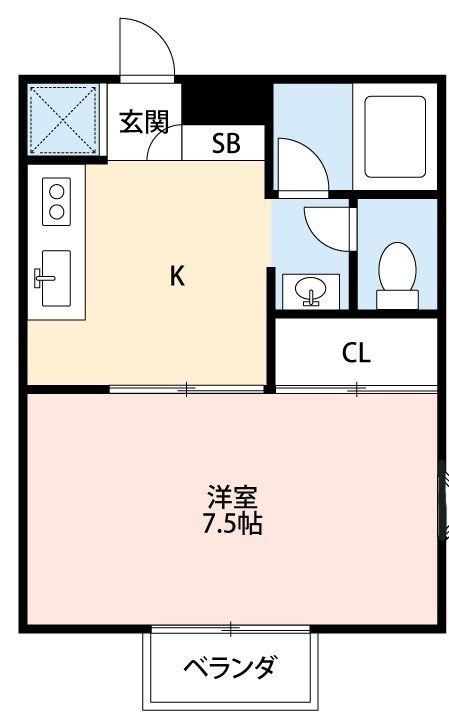 コートサイドアベニューＨ棟 201号室 間取り