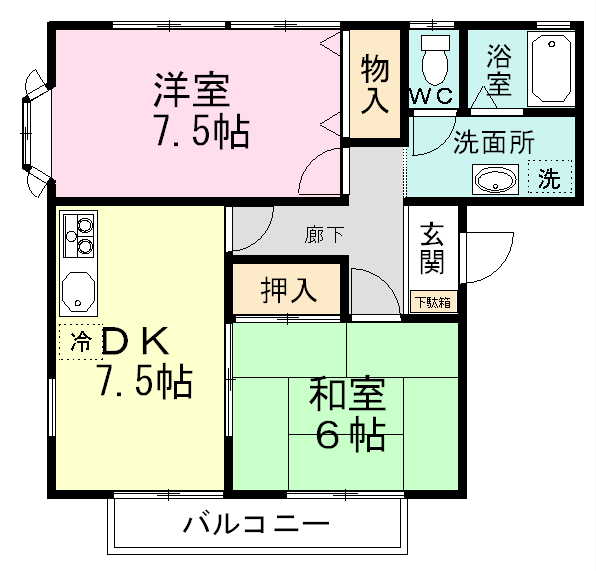 アンクレージュ参番館 101号室 間取り