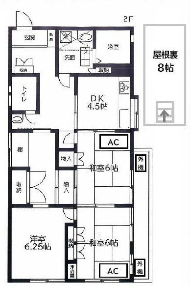 メファ北習志野 2F号室 間取り