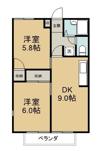 ハイツカテリーナⅢ 107号室 間取り
