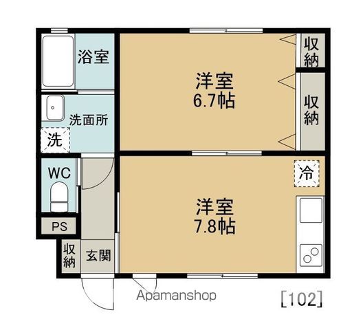 グランメッゾ南三咲 102号室 間取り