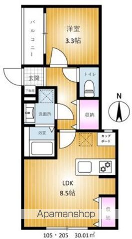 ＲＥＶＥＮＥ習志野 205号室 間取り
