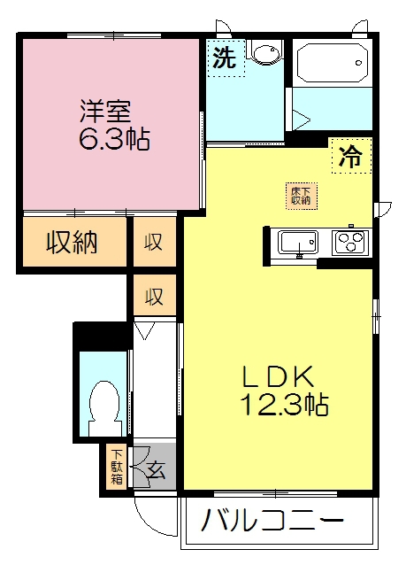 プリヴェ参番館 101号室 間取り