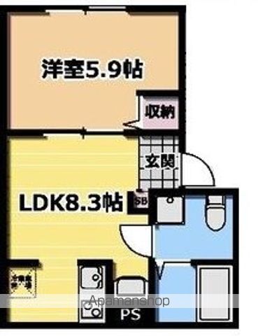 Ｖｉｌｌａ　Ｓｏｌａｎａ（ヴィラ　ソラーナ） 201号室 間取り