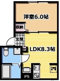 Ｖｉｌｌａ　Ｓｏｌａｎａ（ヴィラ　ソラーナ） 202号室 間取り