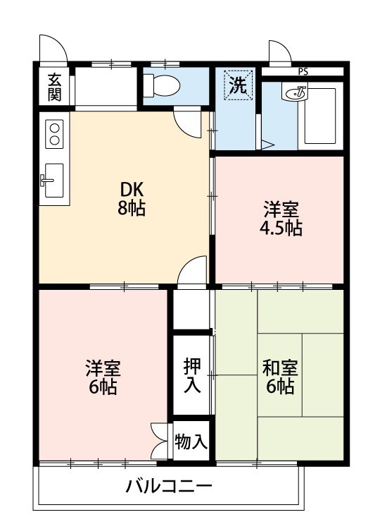 シティハイツ土橋 201号室 間取り
