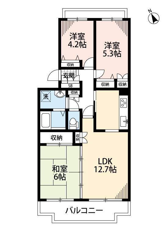 パークヒル飯山満１・２・３ 2204号室 間取り