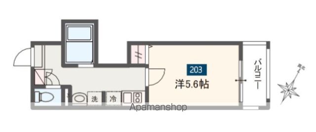 ＭＥＬＤＩＡ二和向台 203号室 間取り