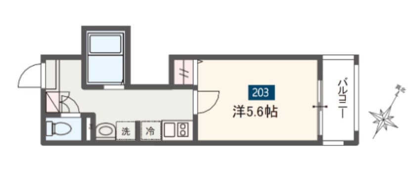 ＭＥＬＤＩＡ二和向台 203号室 間取り