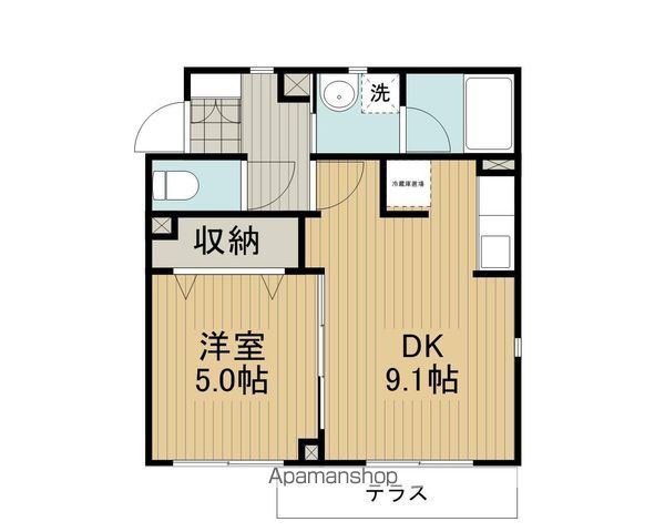 Ｃａｓａ　ｉｗａｓｈｉｙａ 103号室 間取り