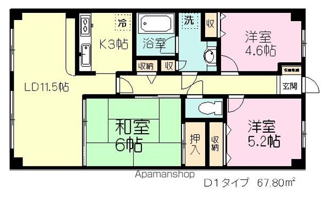 北習志野セントラルガーデン 202号室 間取り