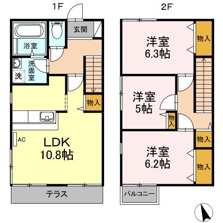 クローバーズヒル　Ａ 間取り
