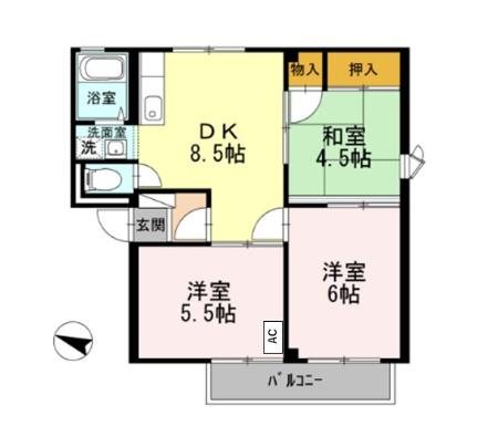 Ｂｅｌｌｅｖｕｅ弐番館 間取り