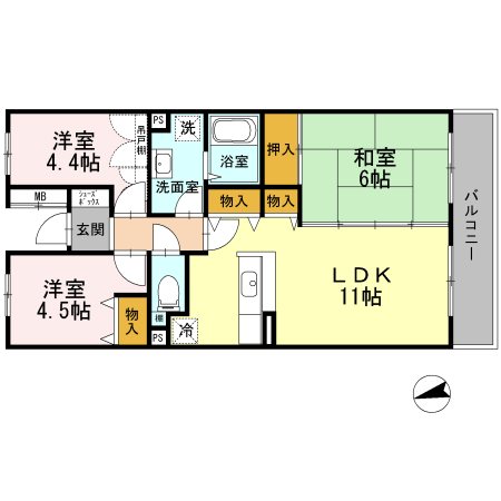 Ｂｅｌｌｅｖｕｅ壱番館 間取り