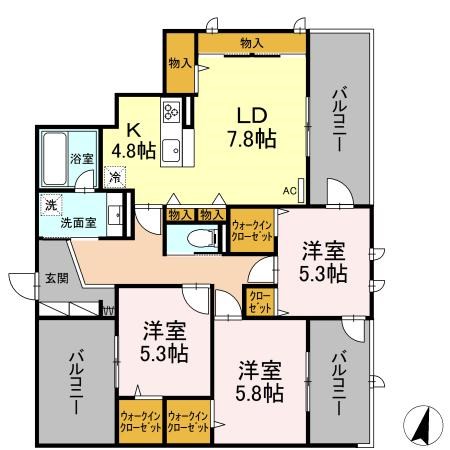 Ｇｒａｃｅ　Ｃｏｕｒｔ　ＹＡＭＡＴＯ　 間取り