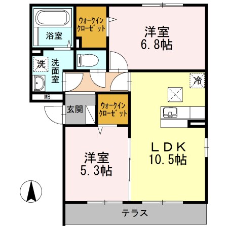 ベルシャイン厚木Ⅱ 間取り