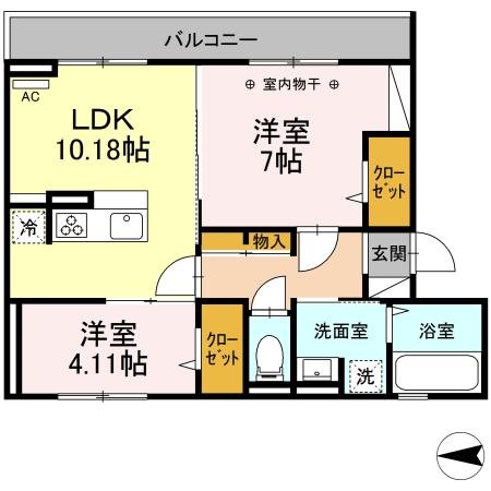 ＣａｎａｌｏｎⅡ（カナロン） 間取り