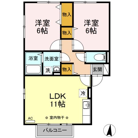 アバンティーヌ淵野辺　Ａ 間取り
