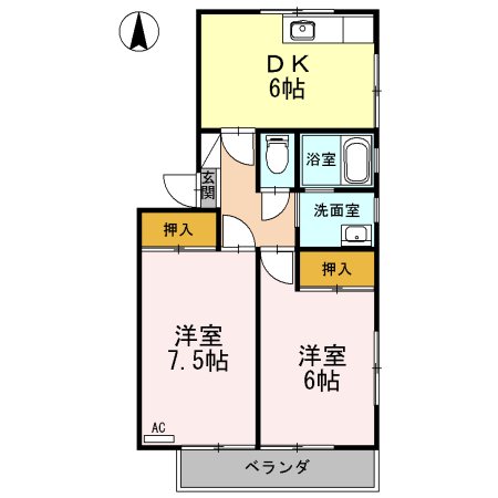 清水ハイム　E 間取り