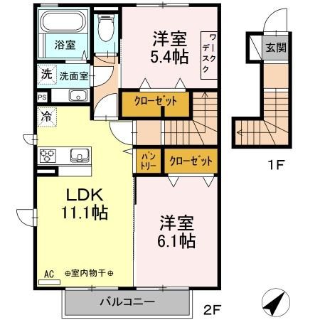 ターナ木曽西　B棟 間取り