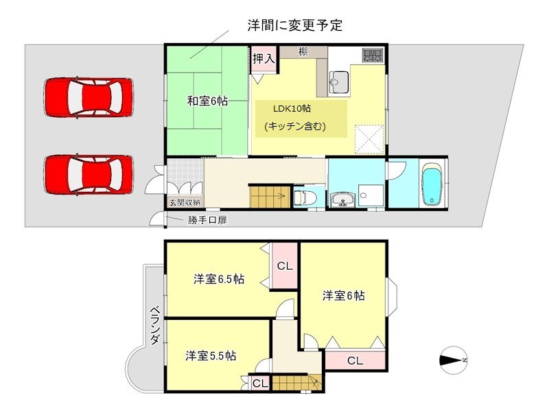 上賀茂豊田町貸家(南棟) 間取り