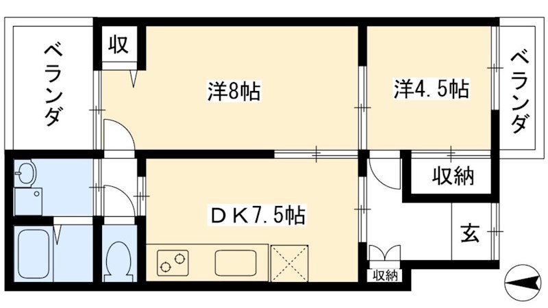 吉田上大路町貸家 間取り