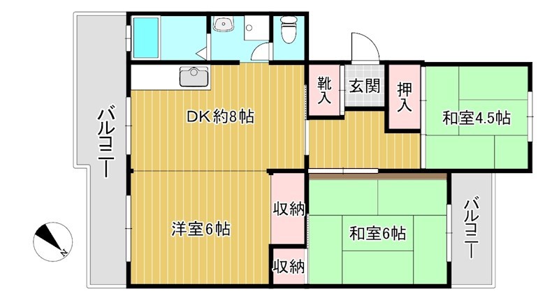 西京極市営住宅10号棟 間取り