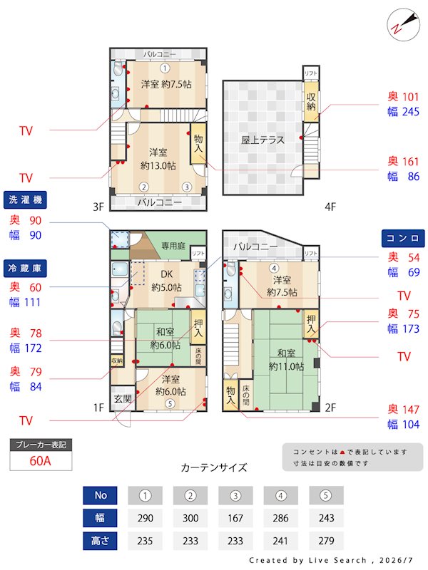 王様田中野神町貸家 間取り