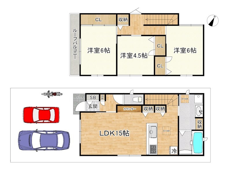 西賀茂北山ノ森町貸家（6-5） 間取り