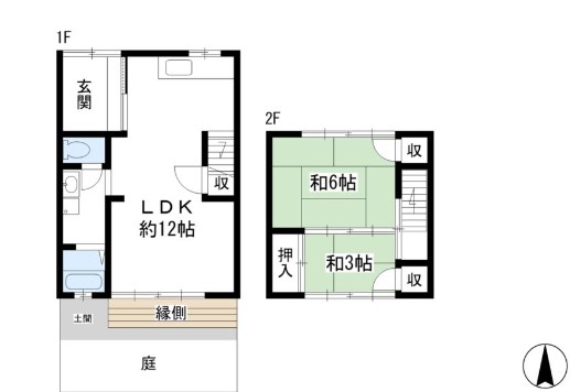 上京区木瓜原町貸家 間取り