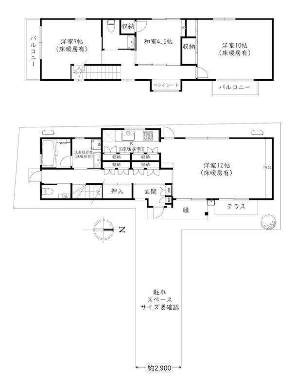 吉田上阿達町貸家(7-19) 間取り